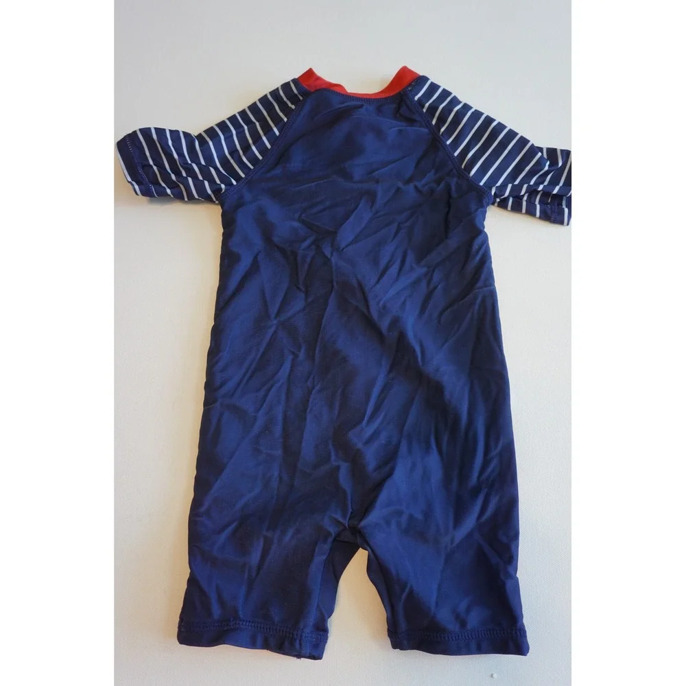 Disney Junior Mickey Mouse Red Blue Striped Rash Guard Swimsuit 18M RK1.K5000